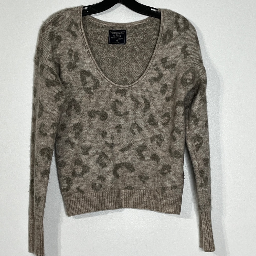 Abercrombie & Fitch Animal Print Low Cut Sweater